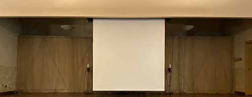 stage with projector screen