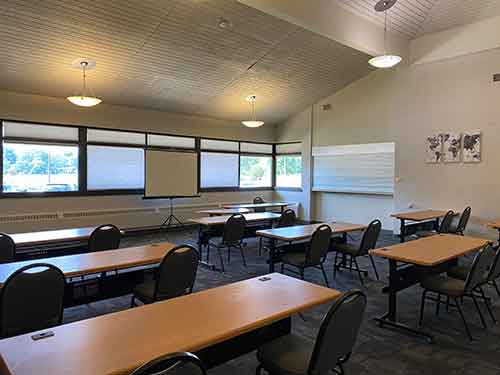 Misson Room classroom layout for meetings and conferences